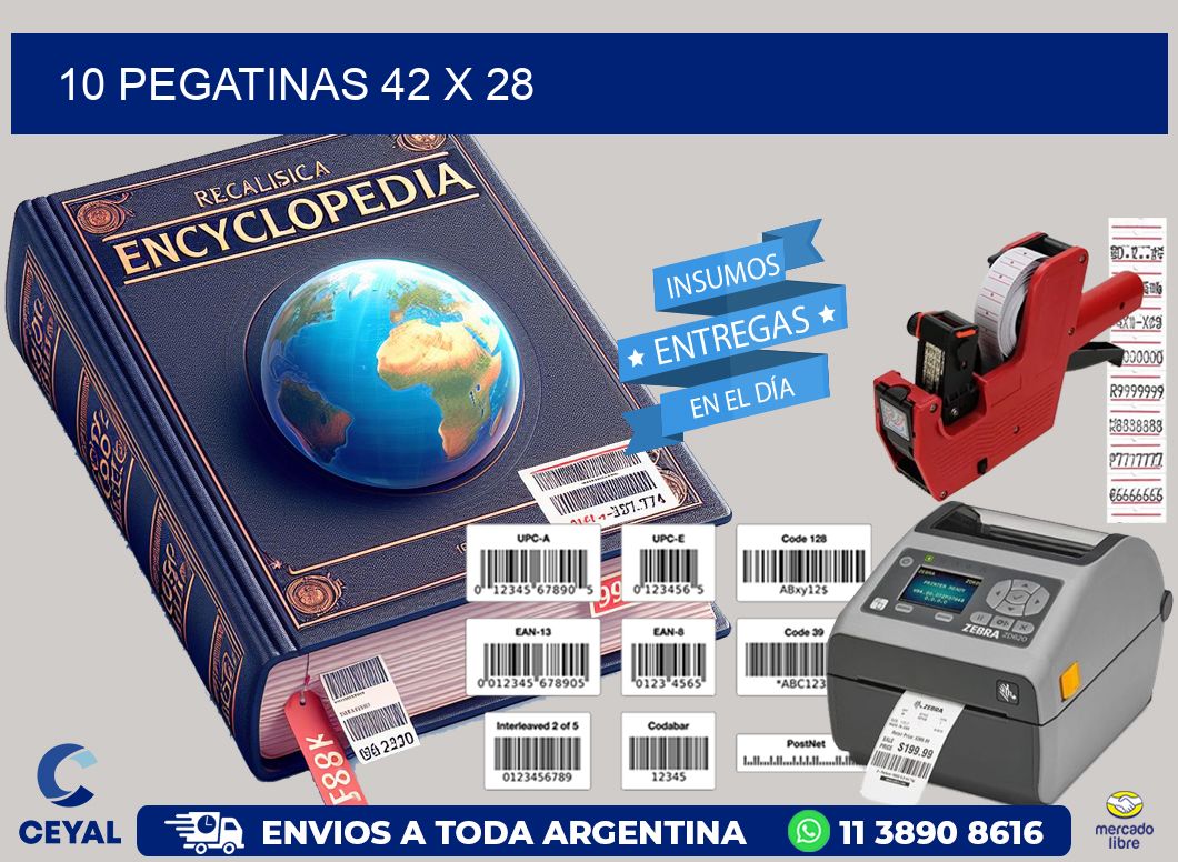 10 PEGATINAS 42 x 28
