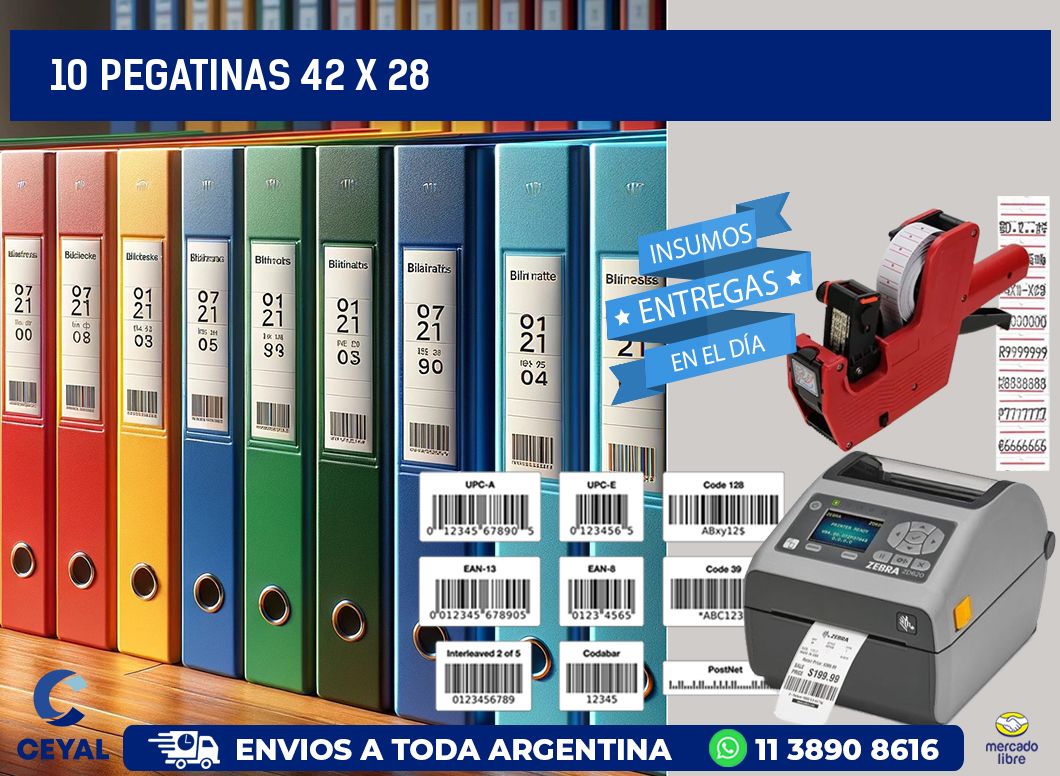 10 PEGATINAS 42 x 28