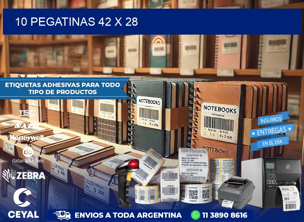 10 PEGATINAS 42 x 28