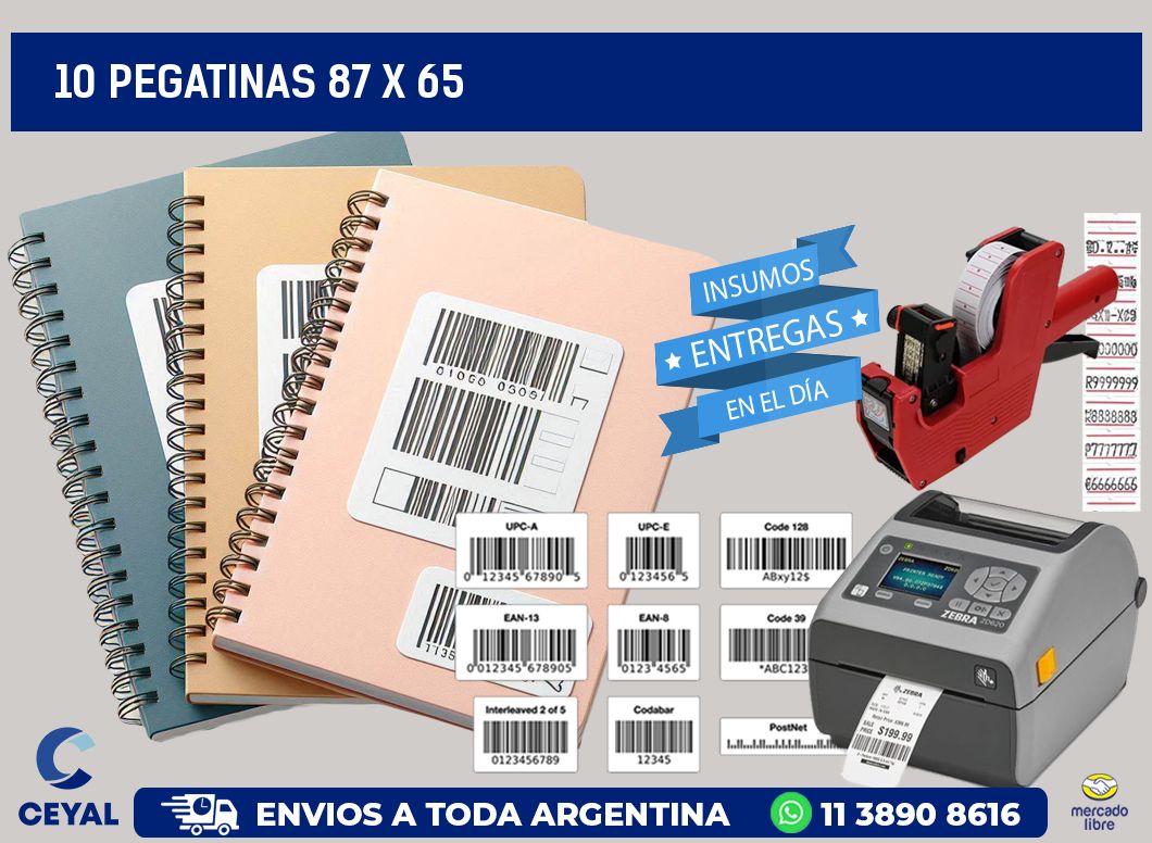 10 PEGATINAS 87 x 65