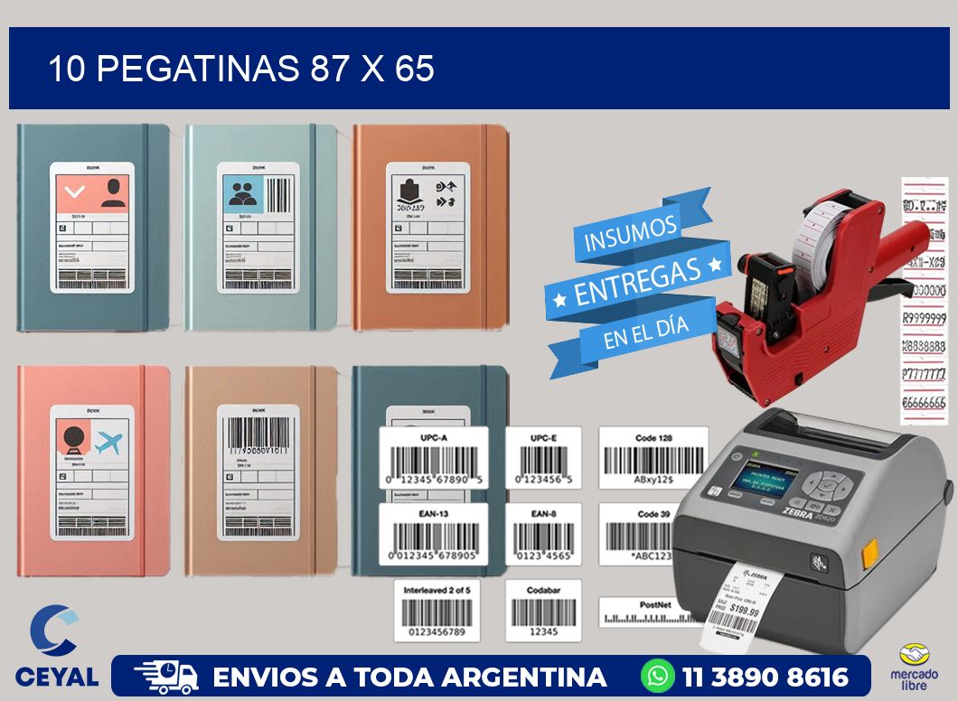 10 PEGATINAS 87 x 65