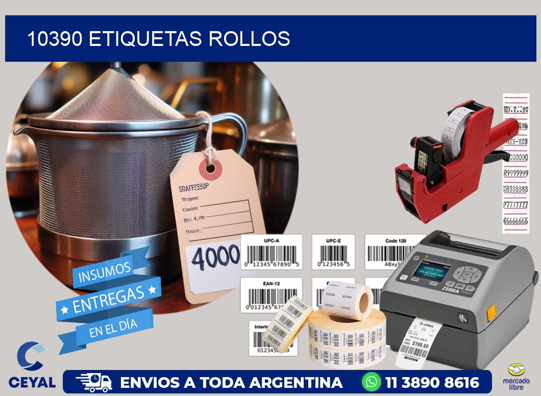 10390 etiquetas rollos