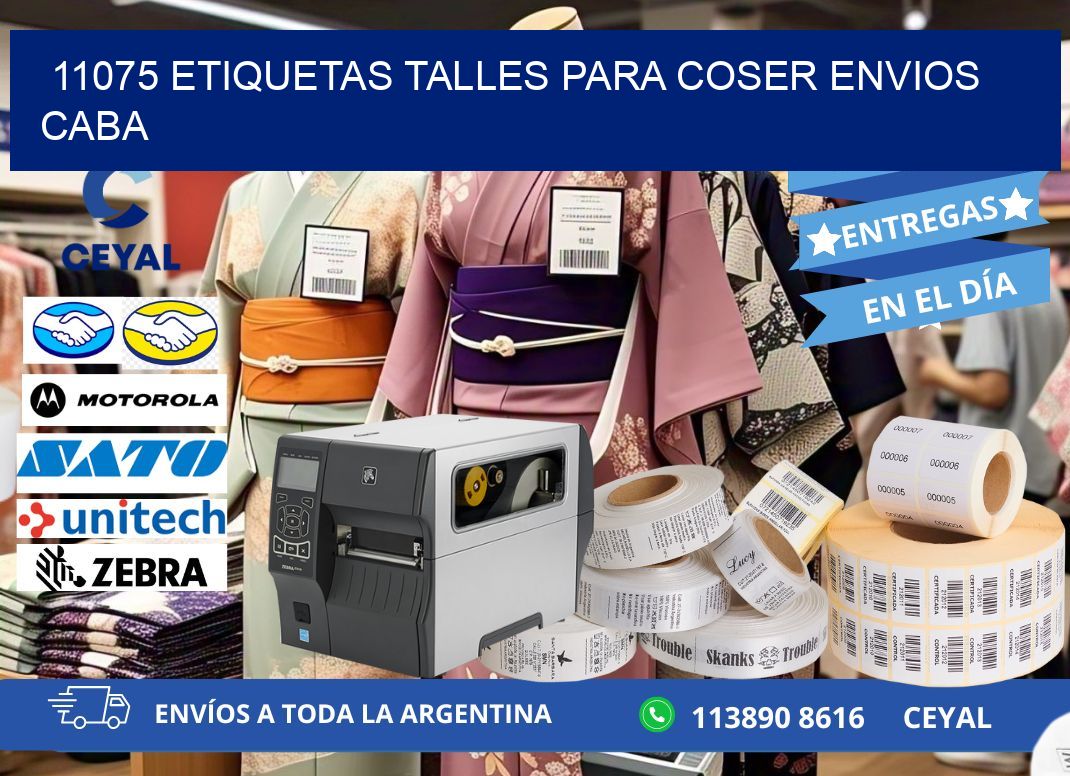 11075 ETIQUETAS TALLES PARA COSER ENVIOS CABA