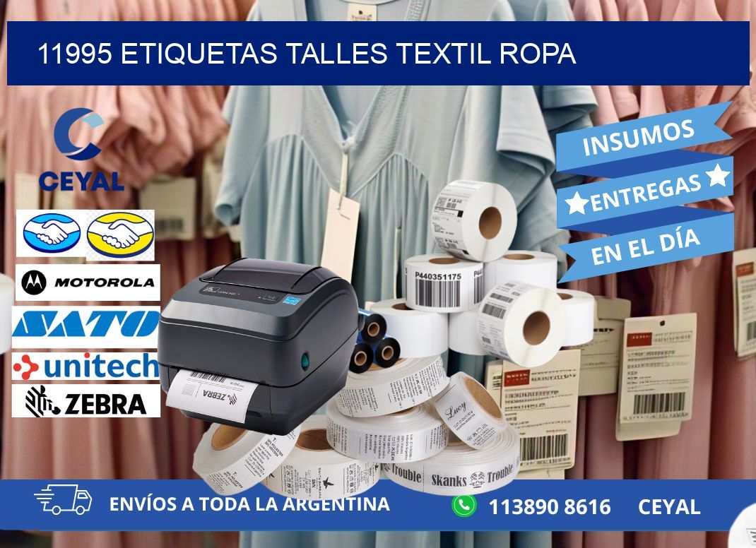 11995 ETIQUETAS TALLES TEXTIL ROPA