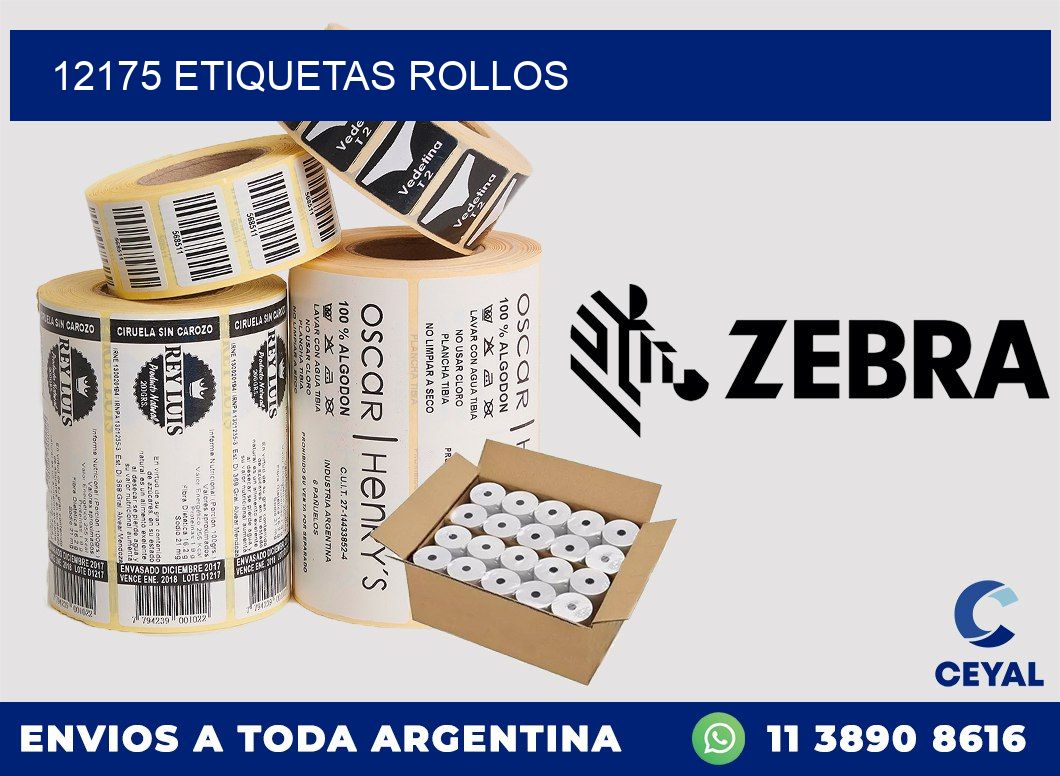 12175 etiquetas rollos