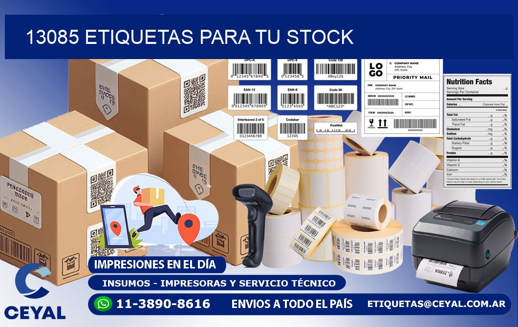 13085 etiquetas para tu stock