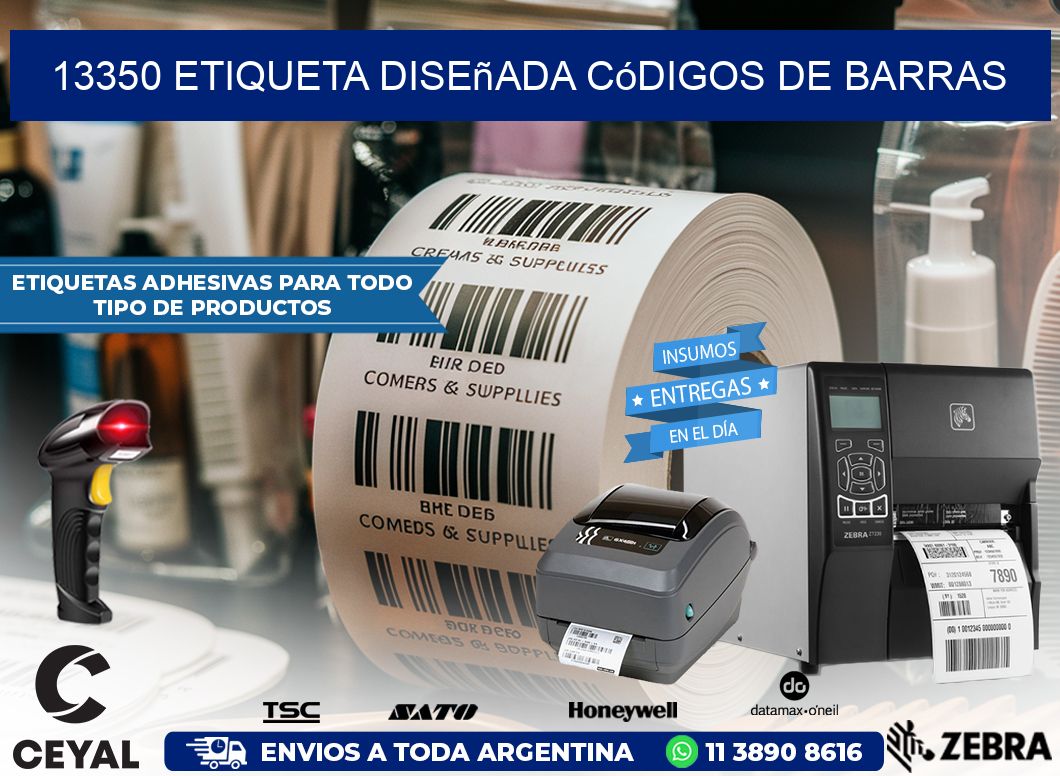 13350 etiqueta diseñada códigos de barras