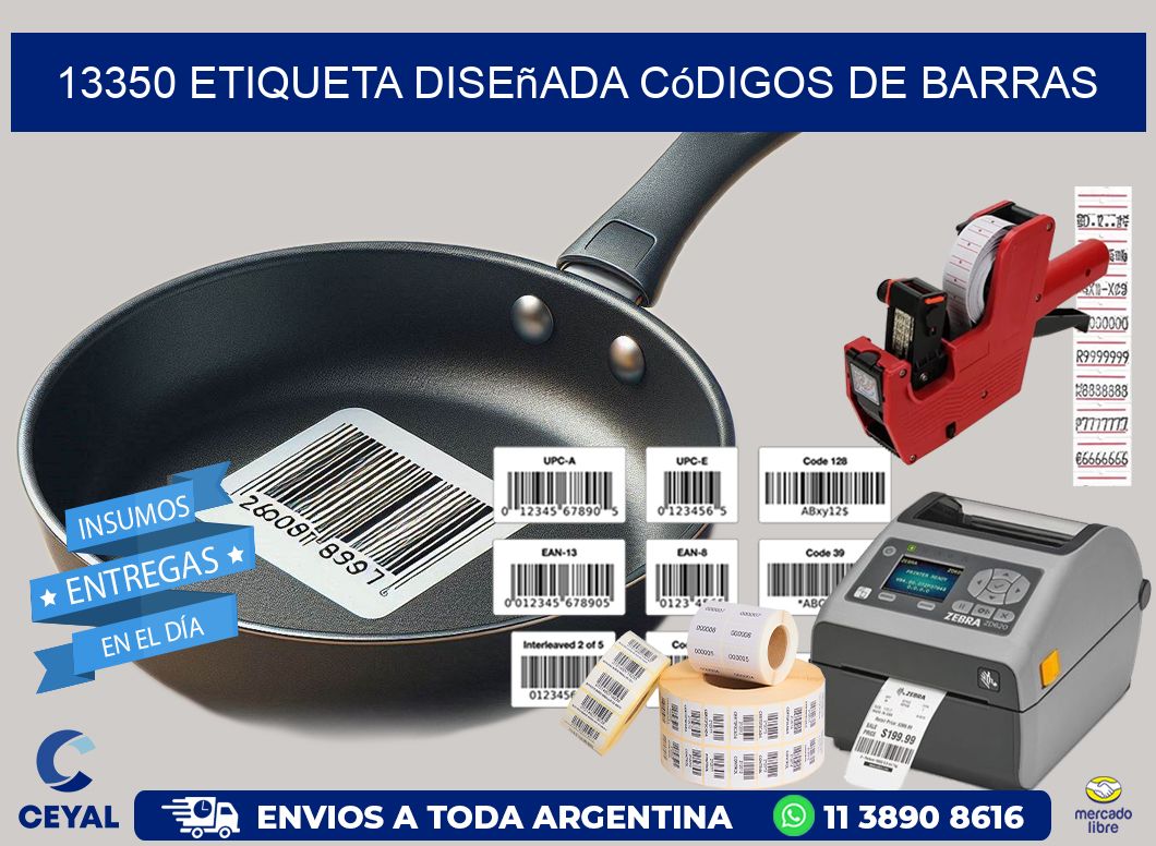 13350 etiqueta diseñada códigos de barras