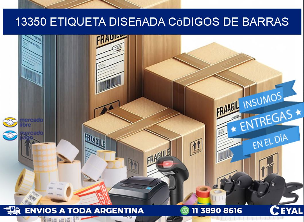 13350 etiqueta diseñada códigos de barras