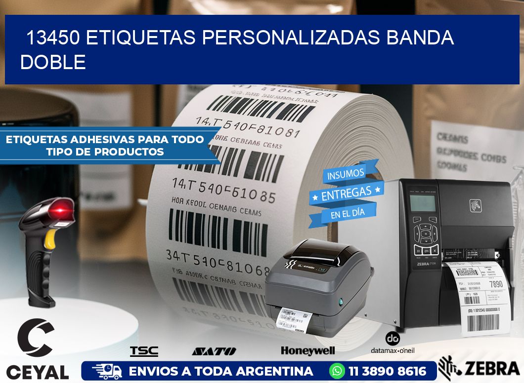 13450 Etiquetas personalizadas banda doble