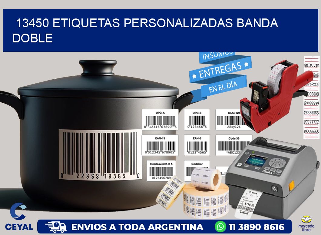 13450 Etiquetas personalizadas banda doble