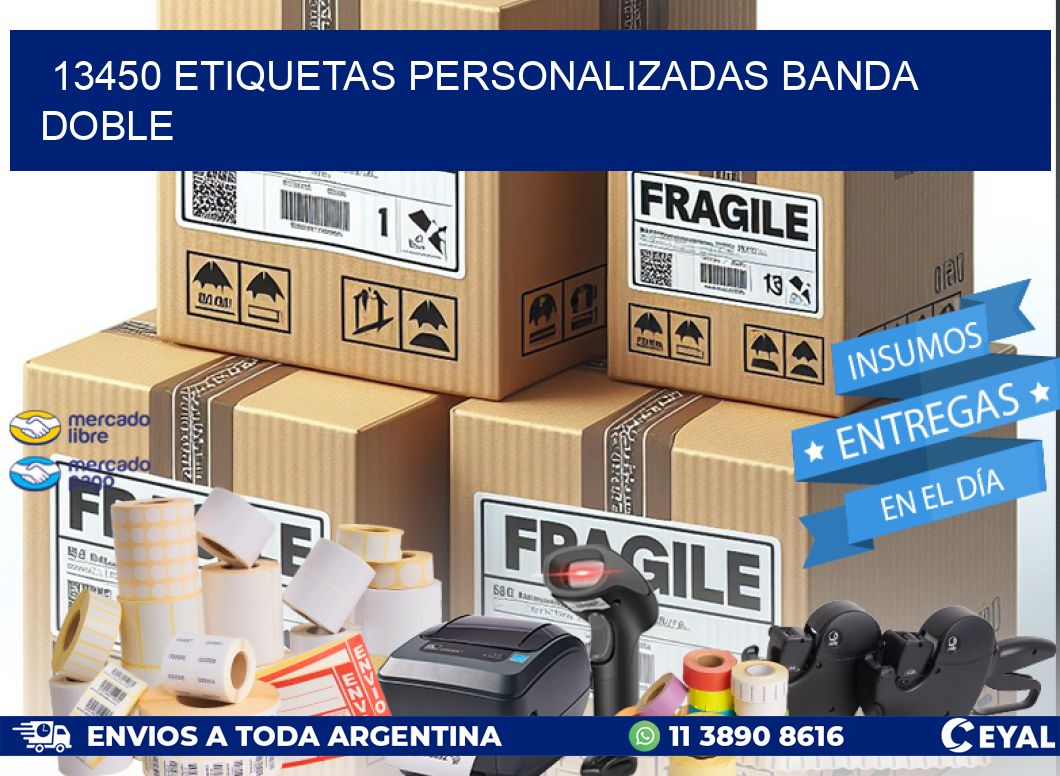 13450 Etiquetas personalizadas banda doble