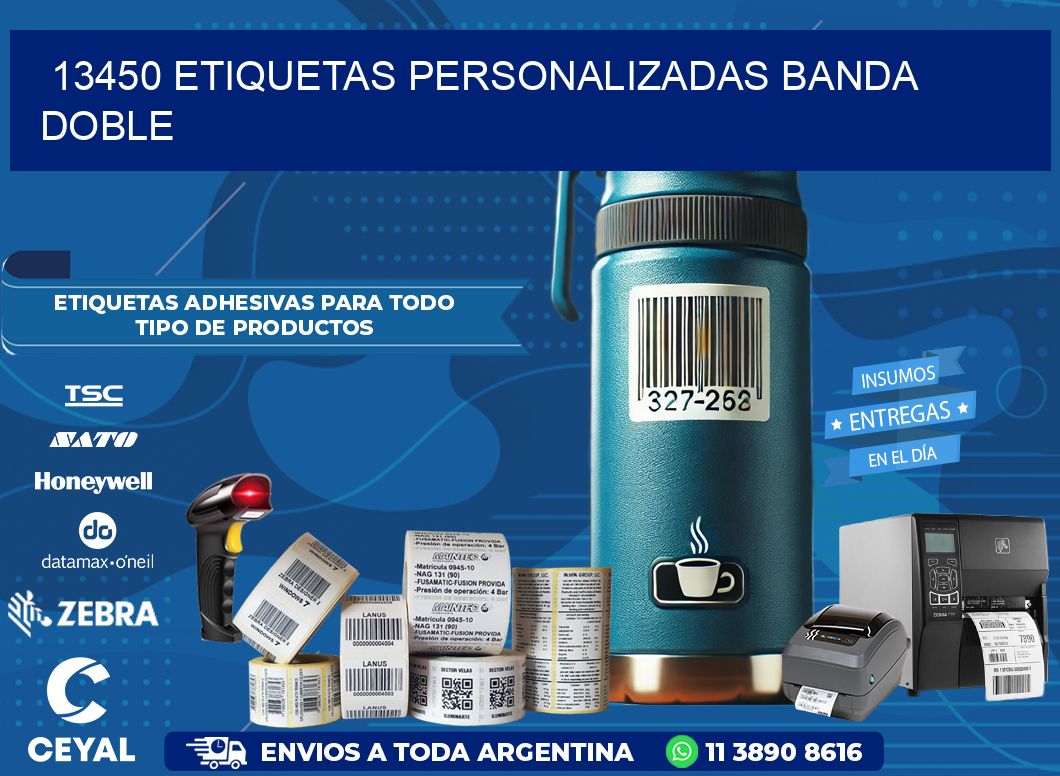 13450 Etiquetas personalizadas banda doble