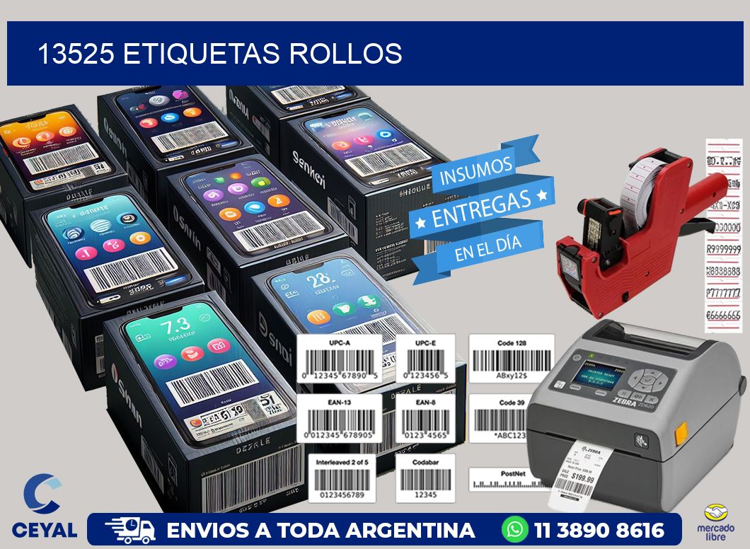 13525 etiquetas rollos