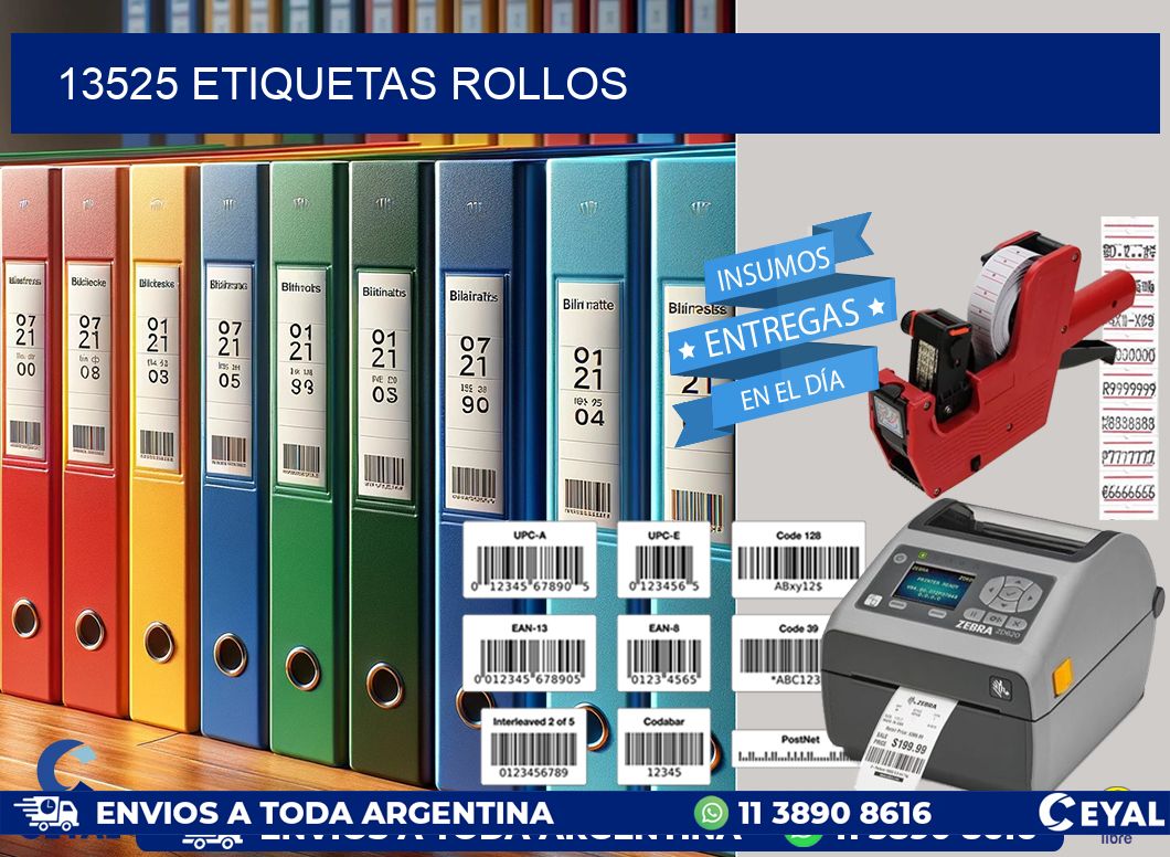 13525 etiquetas rollos