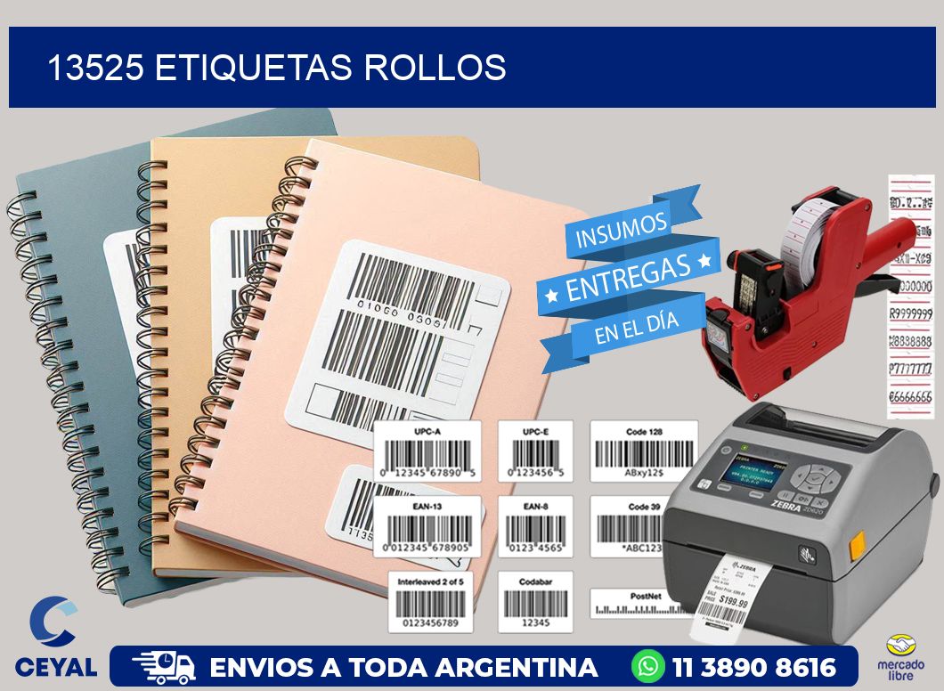 13525 etiquetas rollos