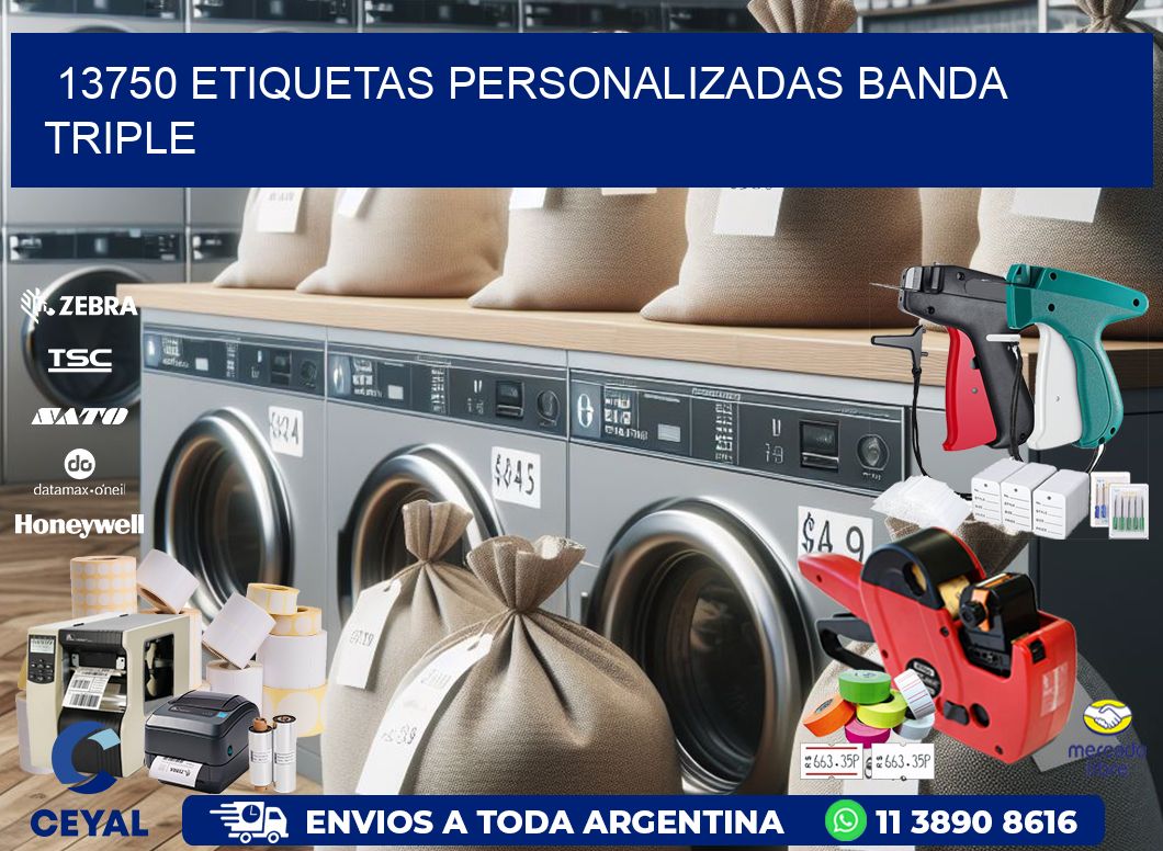13750 Etiquetas personalizadas banda triple