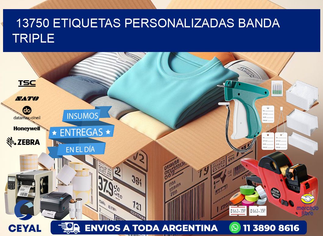 13750 Etiquetas personalizadas banda triple