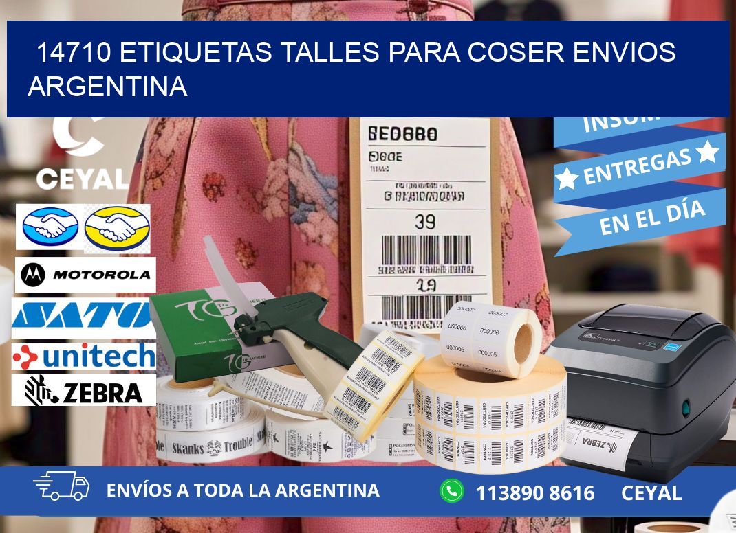 14710 ETIQUETAS TALLES PARA COSER ENVIOS ARGENTINA