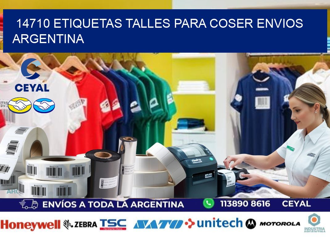 14710 ETIQUETAS TALLES PARA COSER ENVIOS ARGENTINA