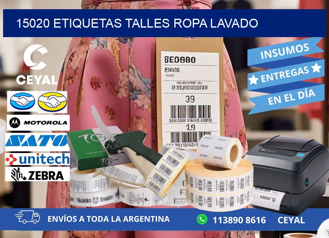 15020 ETIQUETAS TALLES ROPA LAVADO