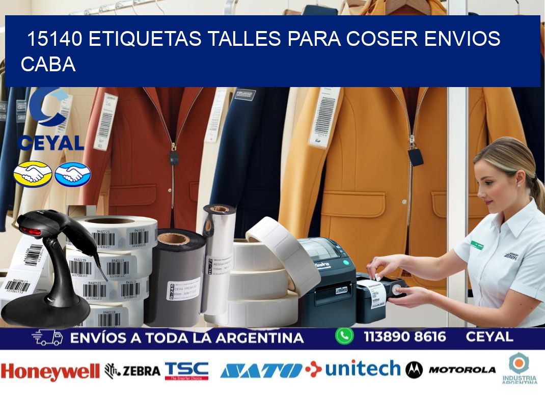 15140 ETIQUETAS TALLES PARA COSER ENVIOS CABA