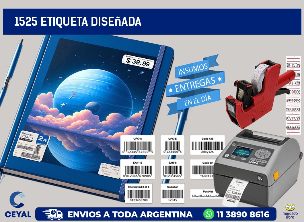 1525 etiqueta diseñada