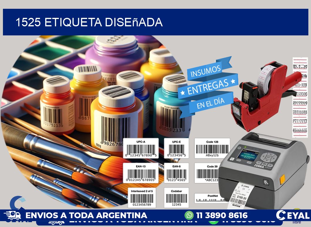 1525 etiqueta diseñada