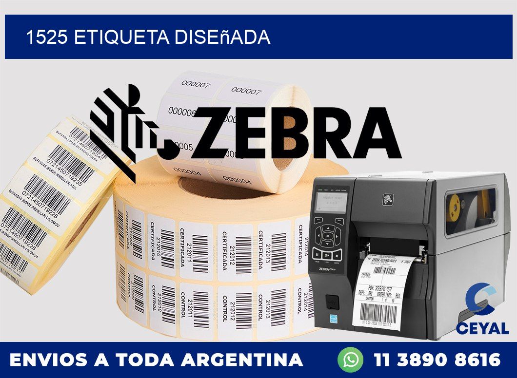1525 etiqueta diseñada