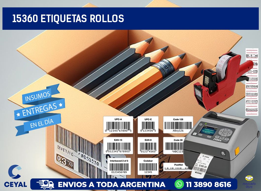 15360 etiquetas rollos