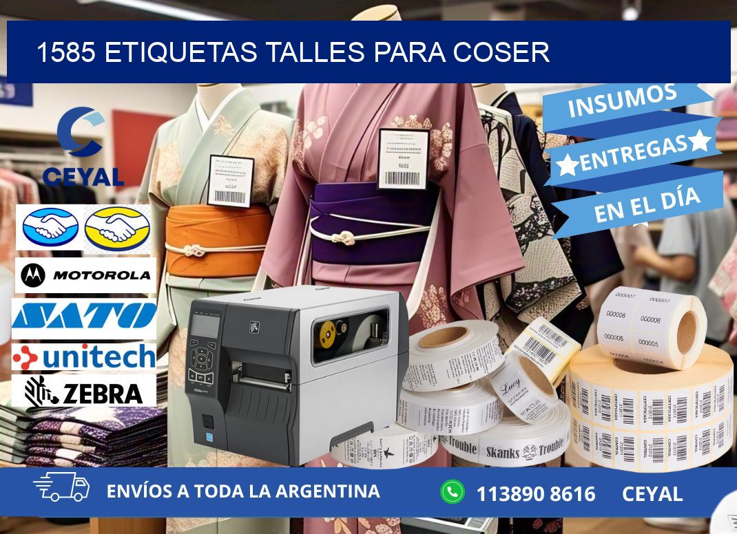 1585 ETIQUETAS TALLES PARA COSER