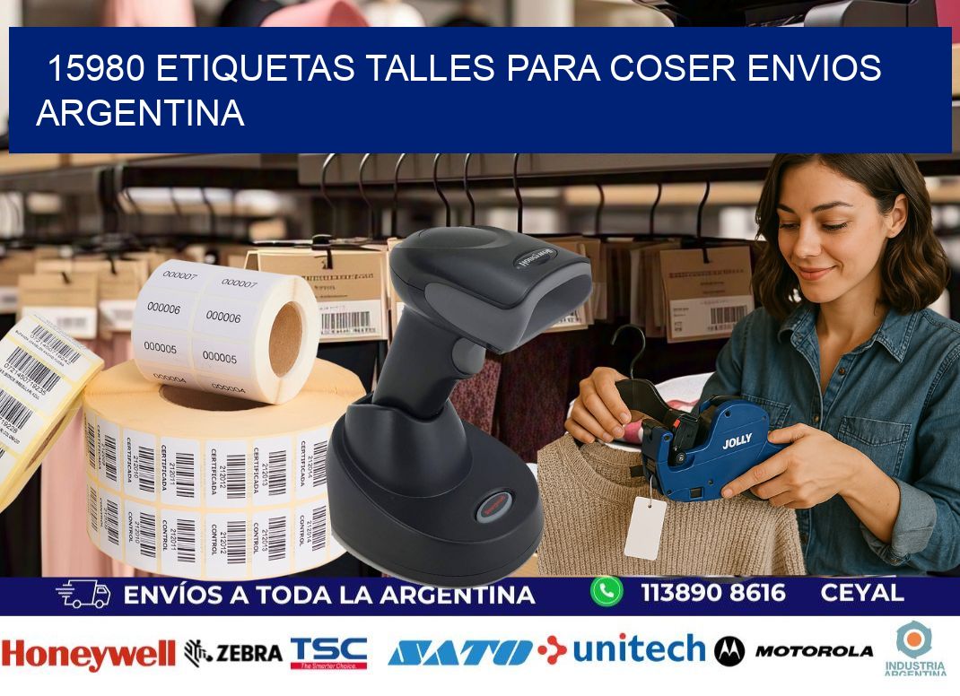 15980 ETIQUETAS TALLES PARA COSER ENVIOS ARGENTINA