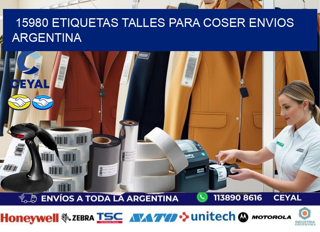 15980 ETIQUETAS TALLES PARA COSER ENVIOS ARGENTINA