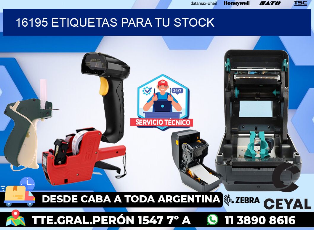 16195 etiquetas para tu stock