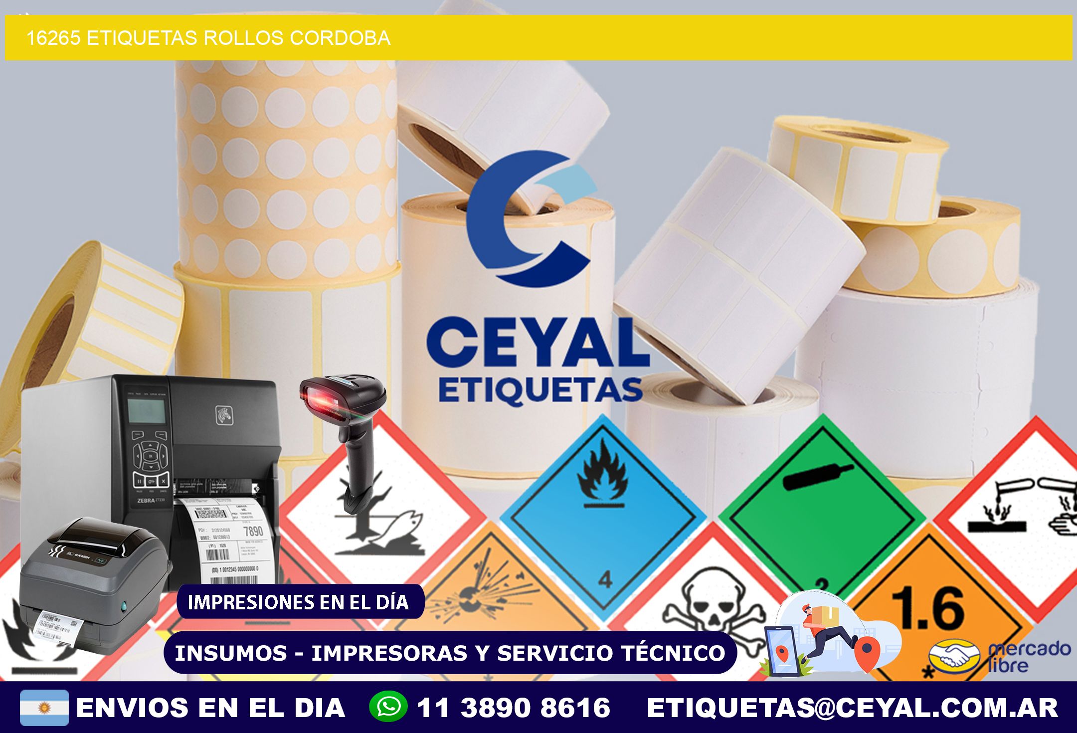 16265 etiquetas rollos CORDOBA