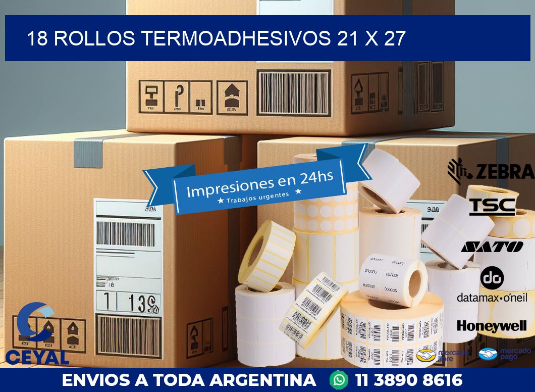18 ROLLOS TERMOADHESIVOS 21 x 27