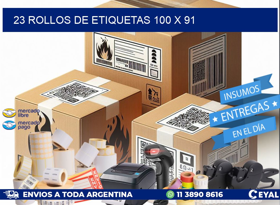 23 ROLLOS DE ETIQUETAS 100 x 91