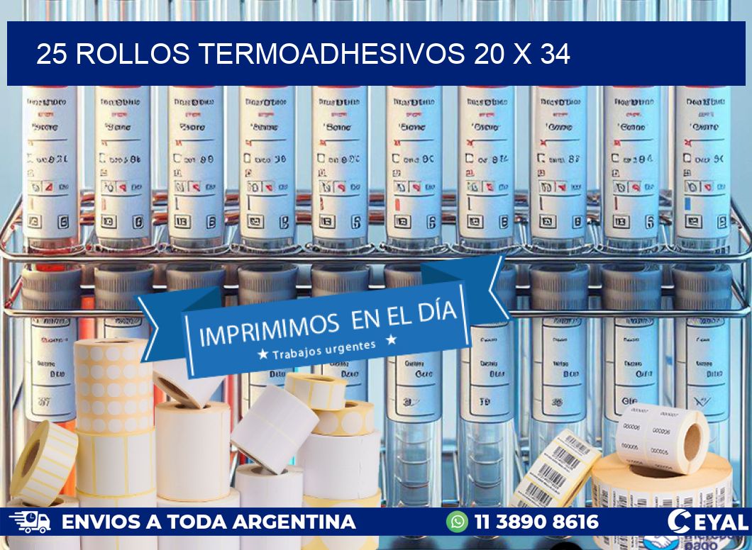 25 ROLLOS TERMOADHESIVOS 20 x 34