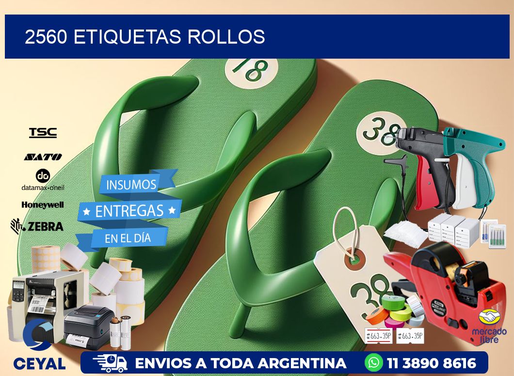 2560 etiquetas rollos