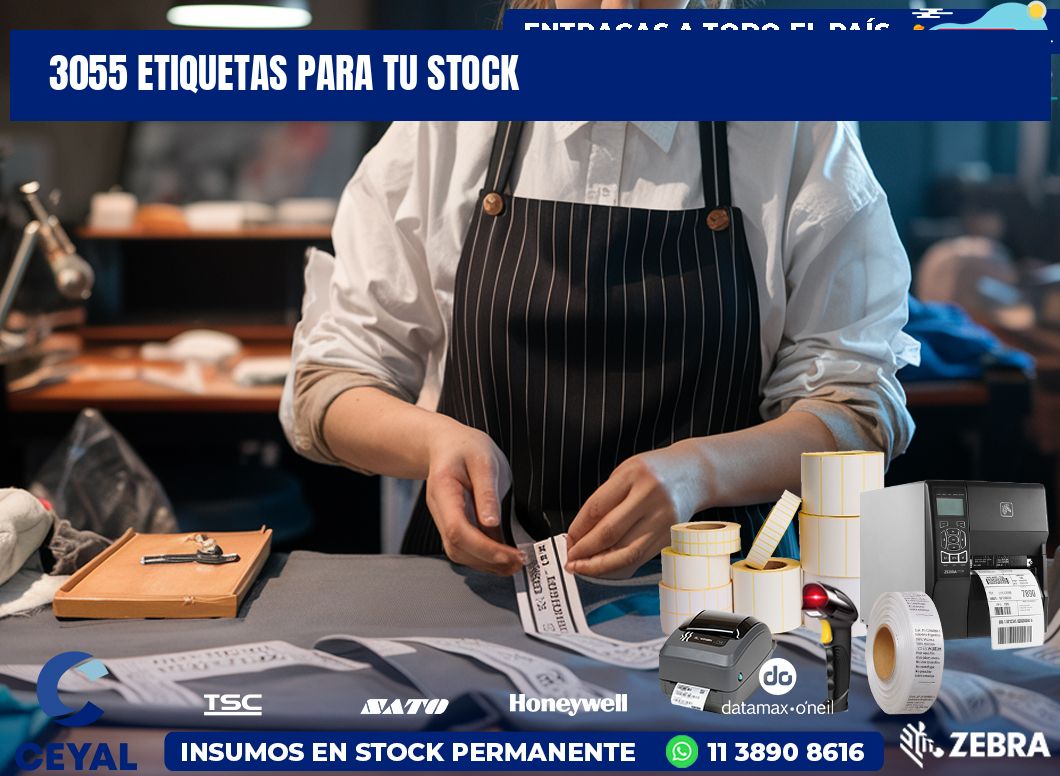 3055 etiquetas para tu stock