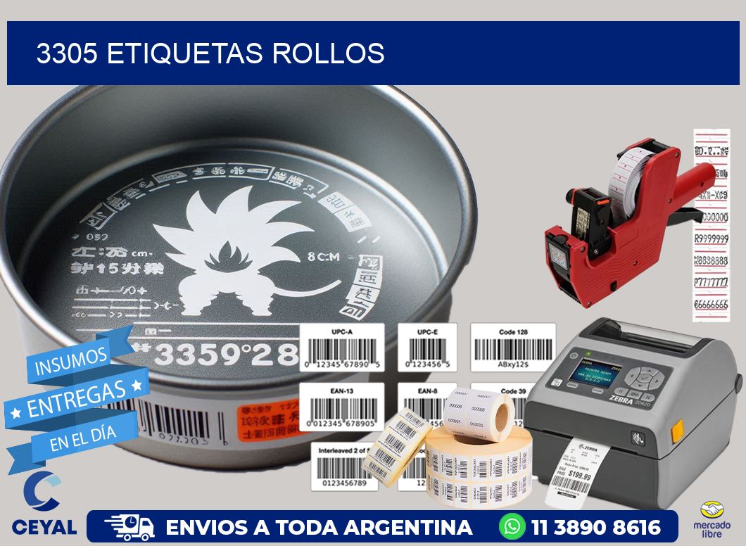 3305 Etiquetas rollos