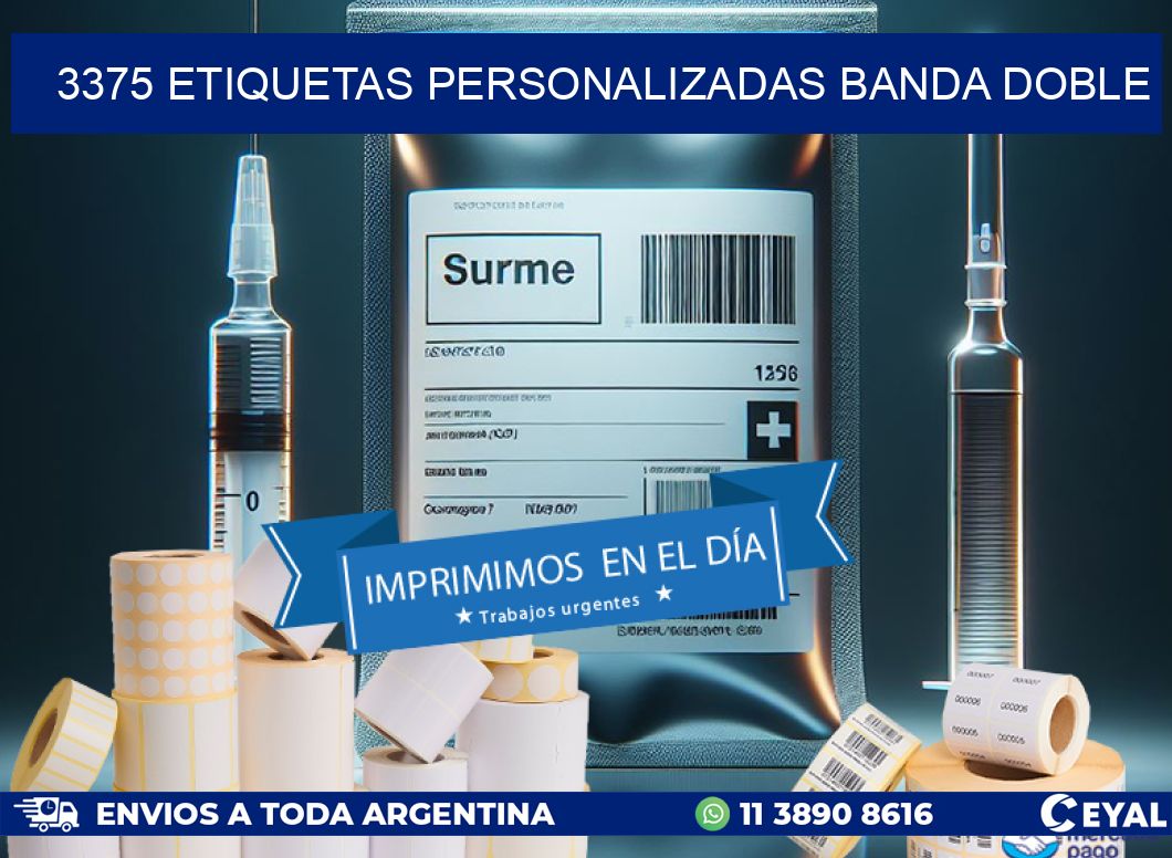 3375 Etiquetas personalizadas banda doble