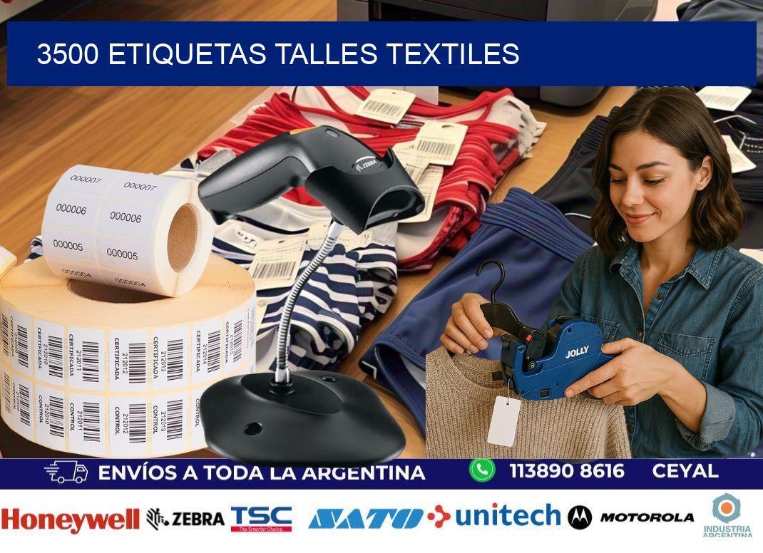 3500 ETIQUETAS TALLES TEXTILES