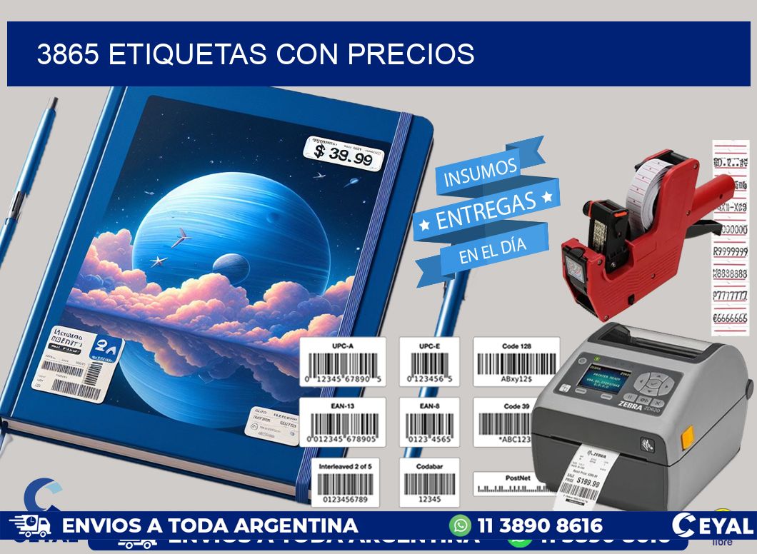 3865 etiquetas con precios