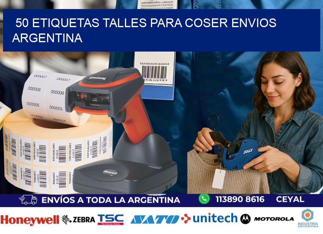 50 ETIQUETAS TALLES PARA COSER ENVIOS ARGENTINA