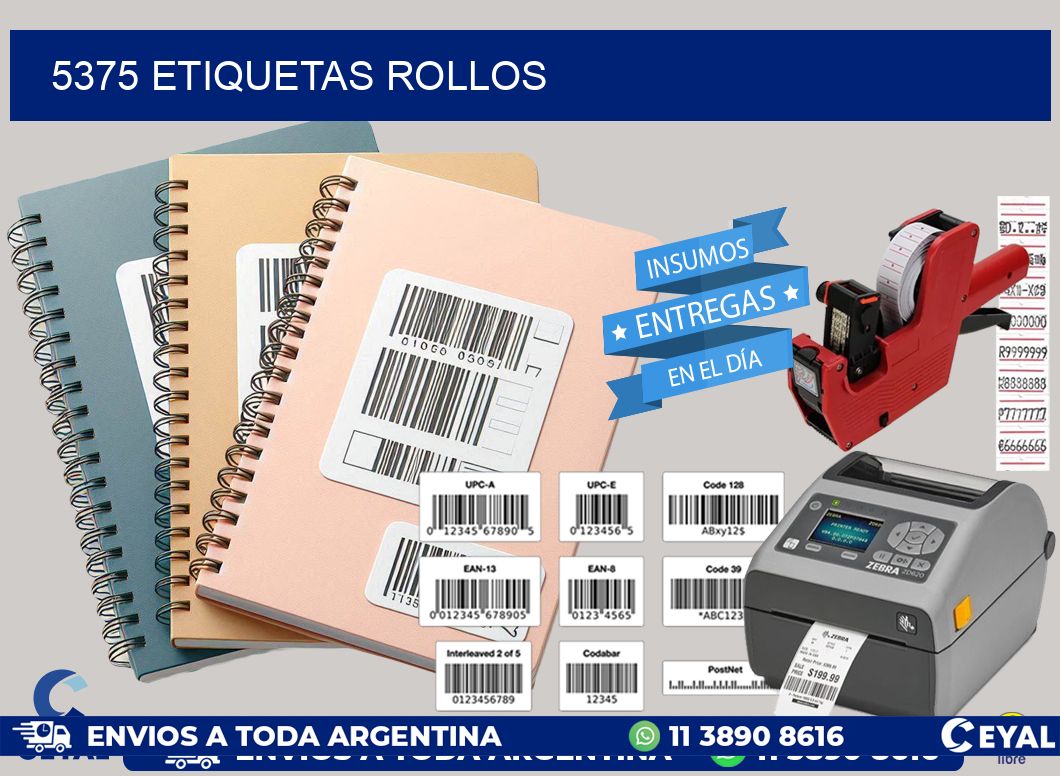 5375 etiquetas rollos