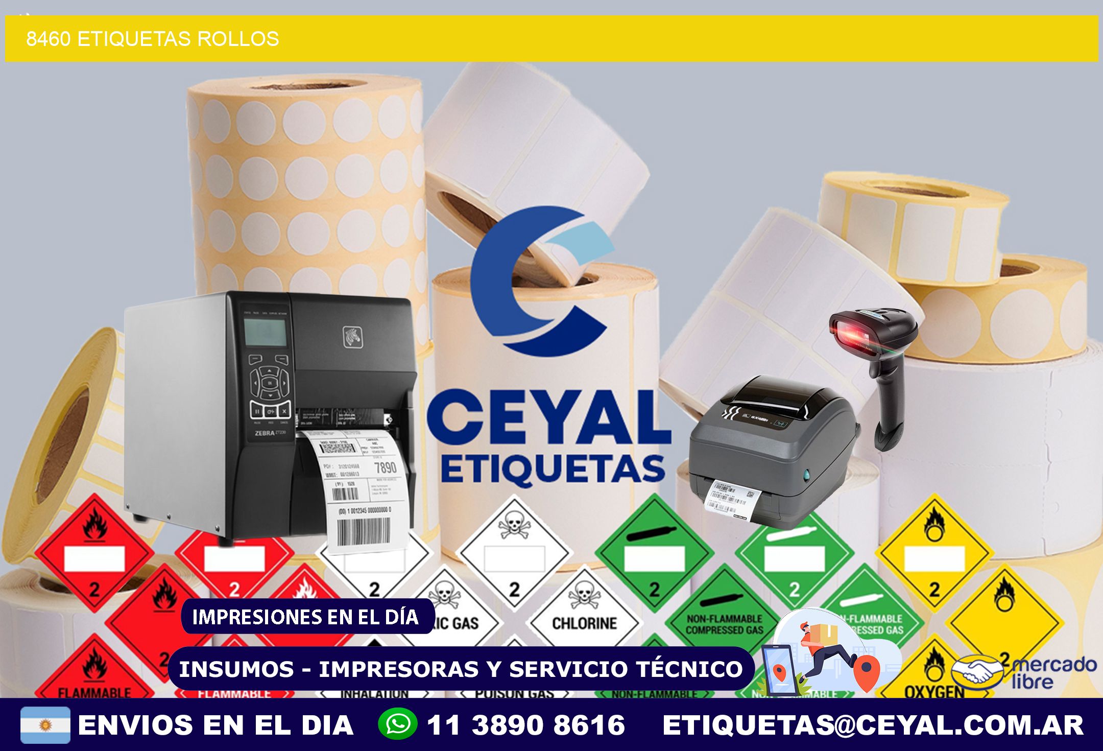 8460 etiquetas rollos