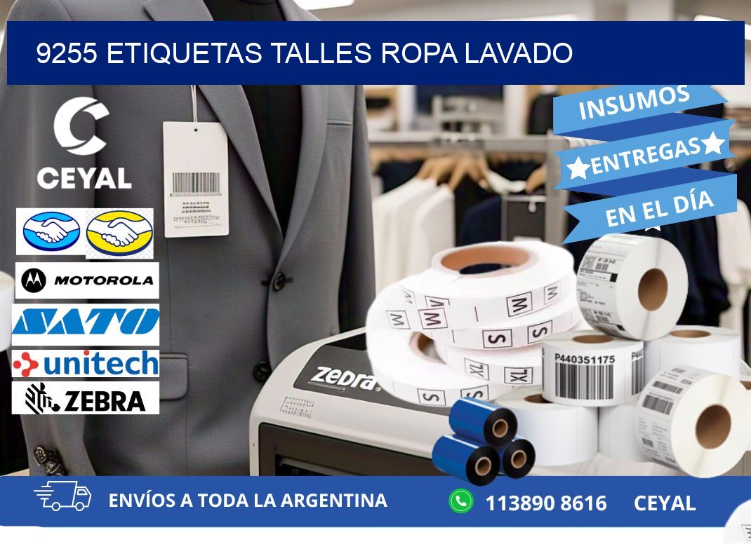 9255 ETIQUETAS TALLES ROPA LAVADO