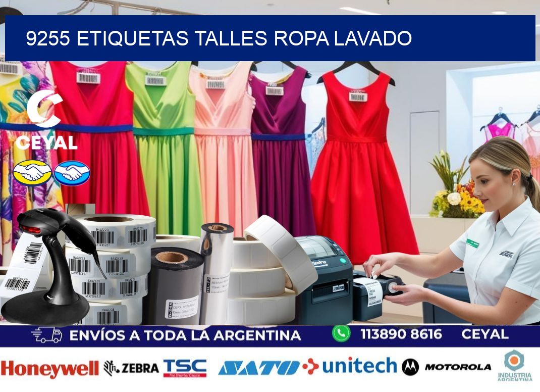 9255 ETIQUETAS TALLES ROPA LAVADO