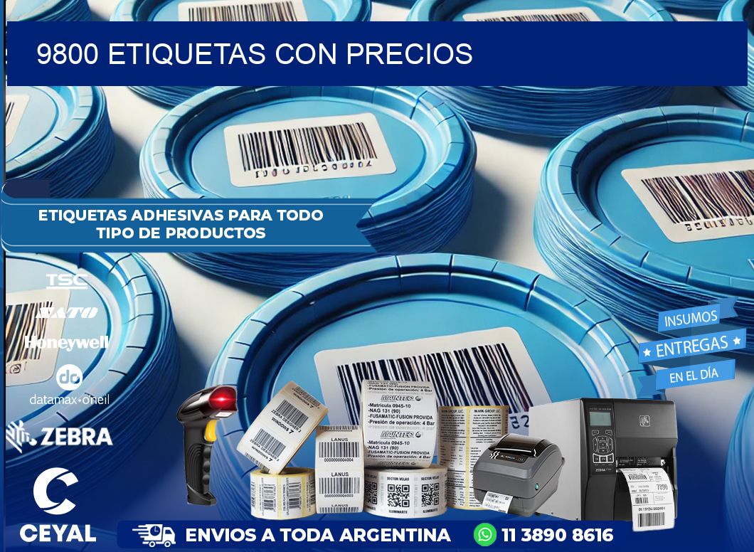 9800 etiquetas con precios